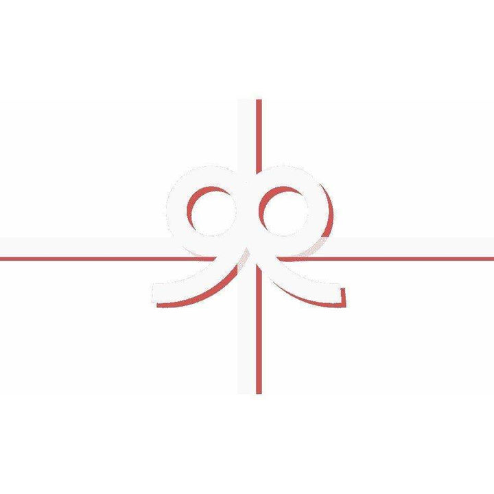 carte cadeau with white and red ribbon bow design on white background